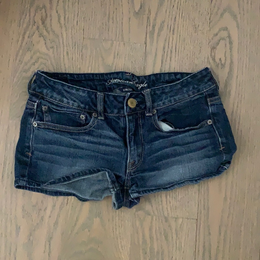 Low rise jean shorts